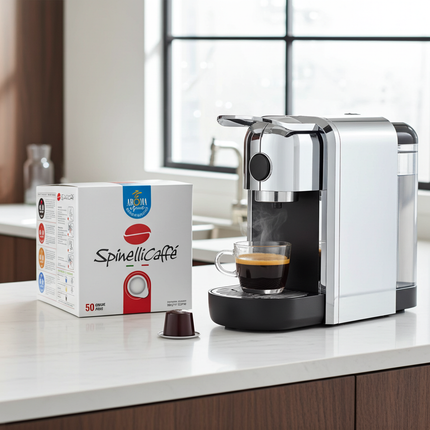 Nachhaltige koffeinfreie Pads Spinelli DECA – biologisch abbaubare Papier-Pads für umweltfreundlichen Espresso