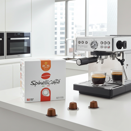 Vorratspackung Spinelli Caffè Aroma e Gusto GOLD 50 Stück – Erhältlich bei kaffeegeniesser.ch für schnellen Versand in der Schweiz