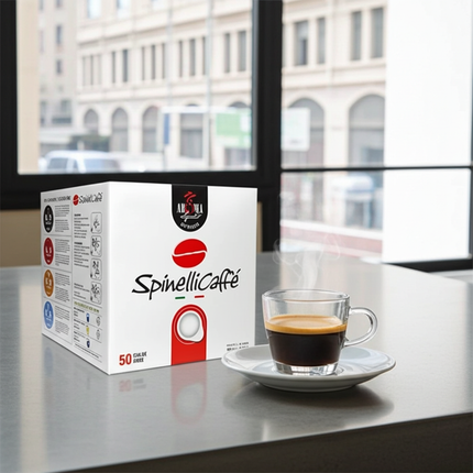 Spinelli Caffè INTENSO E.S.E. Pads – Dunkle Röstung mit maximalem Körper und intensiven Röstaromen