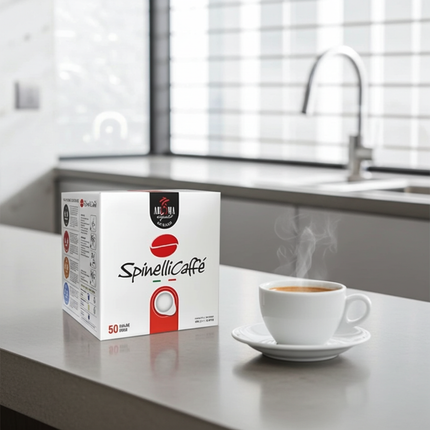 Espresso aus Spinelli INTENSO Pads – Darstellung der extrem dichten, dunklen Crema für Liebhaber starker Kaffees