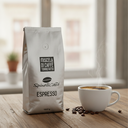 Spinelli Caffè Espresso Kaffeebohnen 1 kg – italienischer Kaffee für Siebträger und Vollautomaten