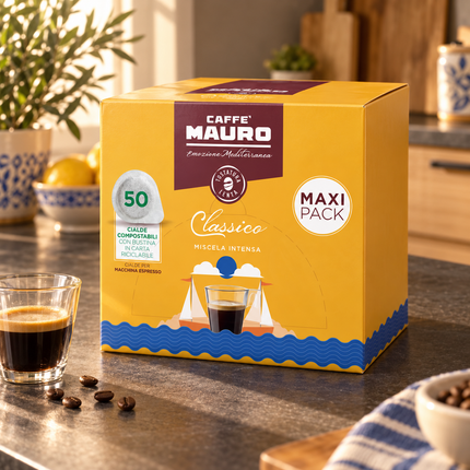 Caffè Mauro Classico 30/70 E.S.E. Pads für vollmundigen Espresso mit dichter Crema