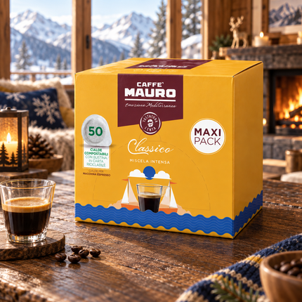 Caffè Mauro Classico 50 Pads mit einer intensiven 30/70 Arabica-Robusta-Mischung