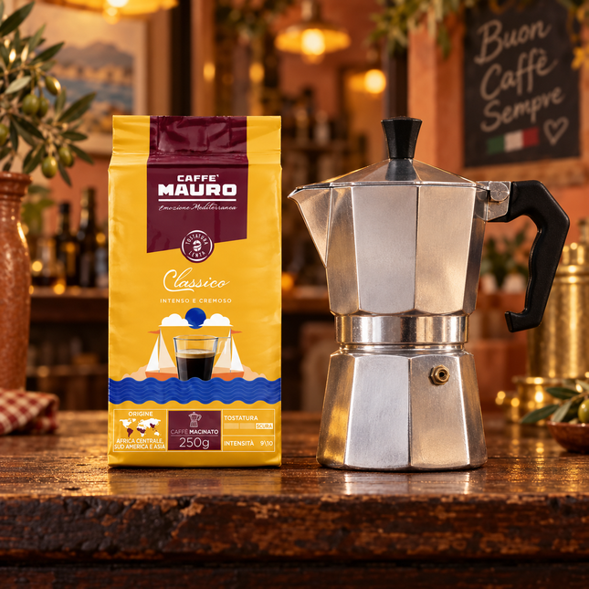 Caffè Mauro Classico 30/70 gemahlener Kaffee in der originalen 250-g-Packung aus Italien