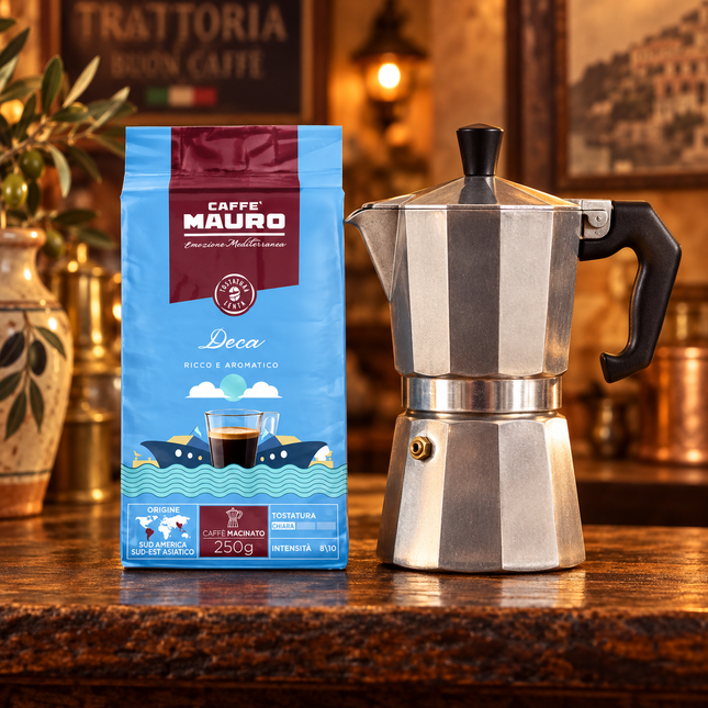 Caffè Mauro Deca 25/75 gemahlener Kaffee in der originalen 250-g-Packung aus Italien