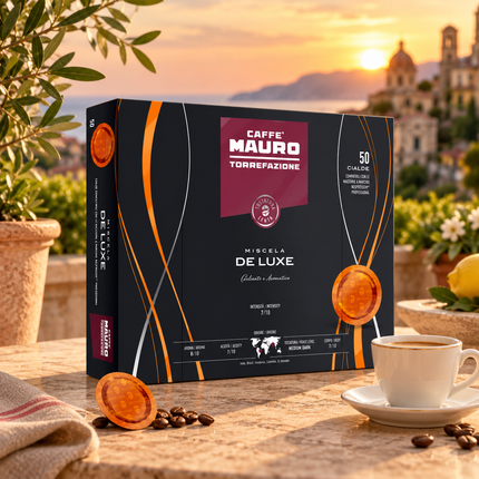Caffè Mauro De Luxe 70/30 mit 50 Kapseln für Nespresso© Professional und ausgewogenem Geschmack