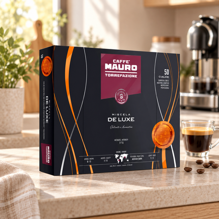 Caffè Mauro De Luxe Kapseln für vollmundigen Espresso mit dichter, goldbrauner Crema
