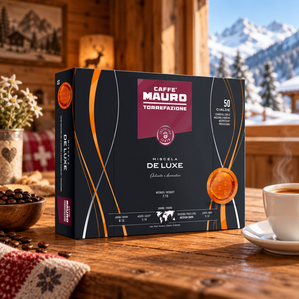 Caffè Mauro De Luxe 50 Kapseln mit einer ausgewogenen 70/30 Arabica-Robusta-Mischung