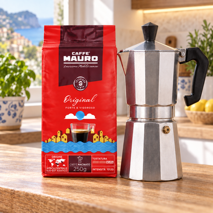 Caffè Mauro Original 250 g gemahlener Kaffee für kräftigen italienischen Espresso