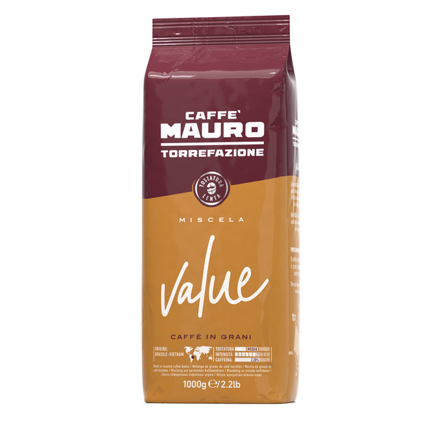 Vorteilspackung 1kg Kaffeebohnen Mauro Value – Italienische Röstkunst für jeden Tag – kaffeegeniesser.ch