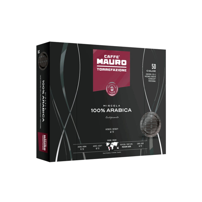 Premium-Vorratspack: 50 Stück Caffè Mauro CENTOPERCENTO Kapseln für anspruchsvolle Kaffeetrinker.