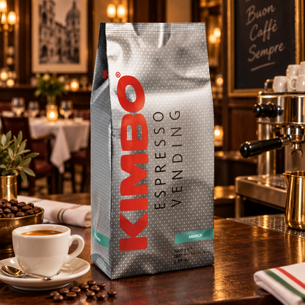 Kimbo Espresso Vending 50/50 1 kg Kaffeebohnen mit kräftigem Geschmack und dichter Crema