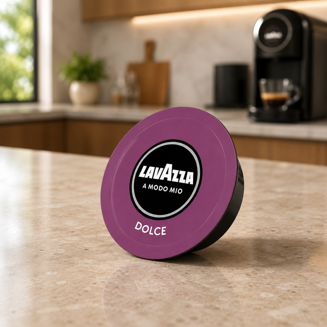 Lavazza A Modo Mio Lungo Dolce 100 % Arabica mit weichem Lungo, feiner Crema und eleganter Aromatik