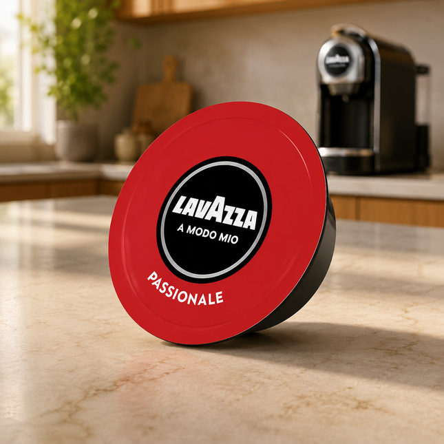Lavazza A Modo Mio Passionale 100 % Arabica mit intensiver Aromatik, feiner Crema und langem Nachgeschmack