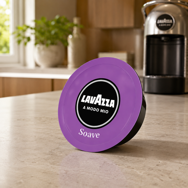 Lavazza A Modo Mio Soave 100 % Arabica mit sanften Blütennoten, feiner Crema und ausgewogenem Espresso