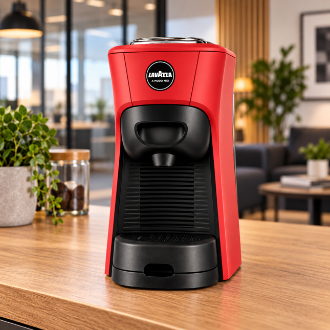 Lavazza A Modo Mio Tiny Red Kaffeemaschine im platzsparenden roten Design