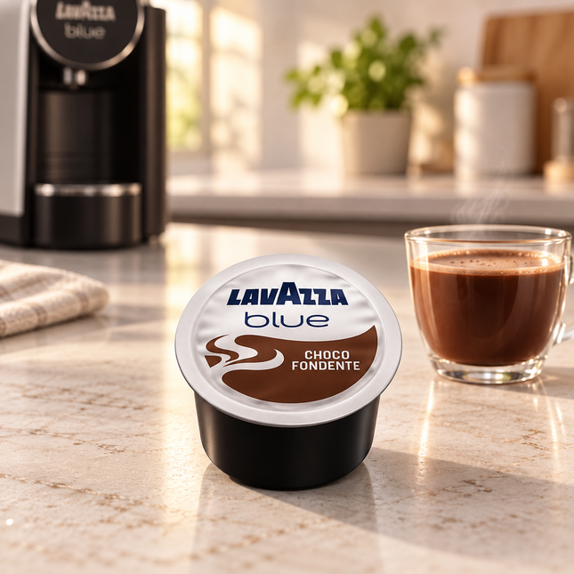 Lavazza BLUE Cioccolato Fondente Kapsel für ein cremiges Heissgetränk mit intensivem dunklem Schokoladengeschmack
