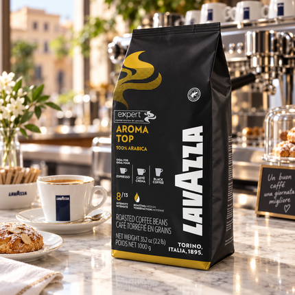 Lavazza Aroma Top 100% Arabica für feinen Espresso mit samtiger, goldbrauner Crema