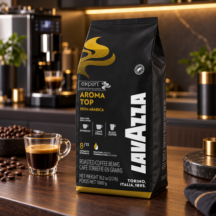 Lavazza Aroma Top 1 kg Arabica-Kaffeebohnen in der originalen Produktverpackung