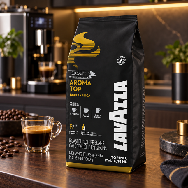 Lavazza Aroma Top 1 kg Arabica-Kaffeebohnen in der originalen Produktverpackung