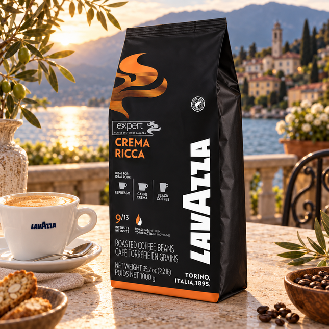 Lavazza Crema Ricca 60/40 Kaffeebohnen in der originalen 1-kg-Verpackung