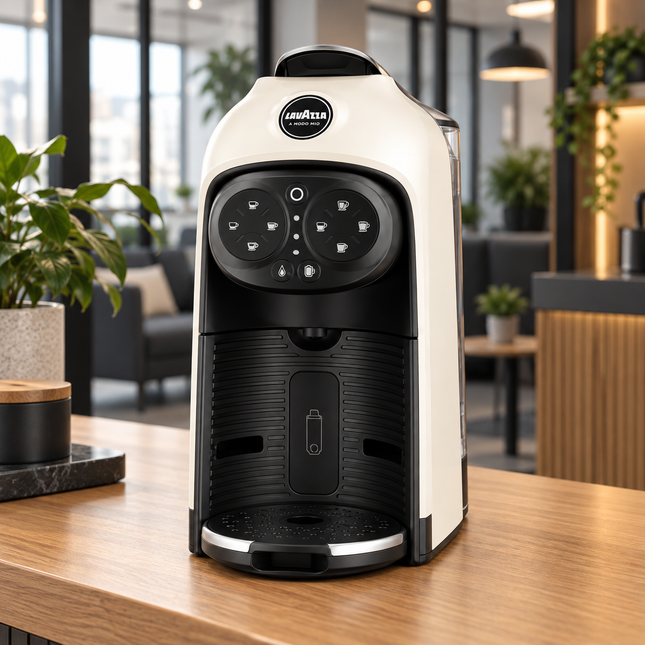 Lavazza A Modo Mio Deséa White Cream Kaffeemaschine im eleganten cremeweissen Design