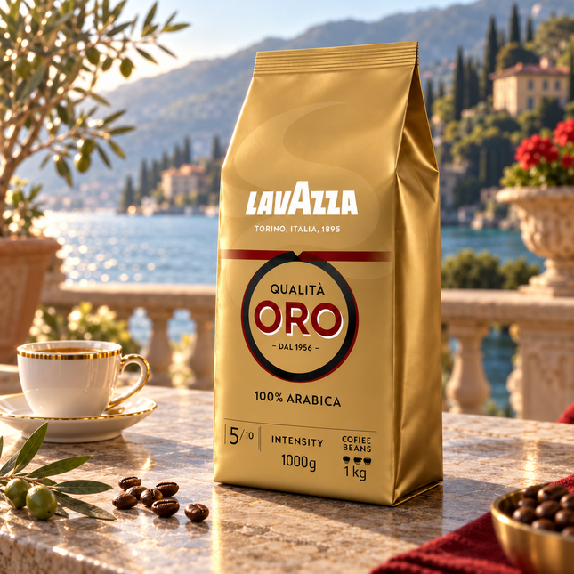 Lavazza Qualità Oro 100% Arabica 1 kg Kaffeebohnen mit feinem und ausgewogenem Aroma