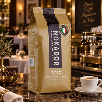Mokador Brio 60/40 Kaffeebohnen in der originalen 1-kg-Verpackung