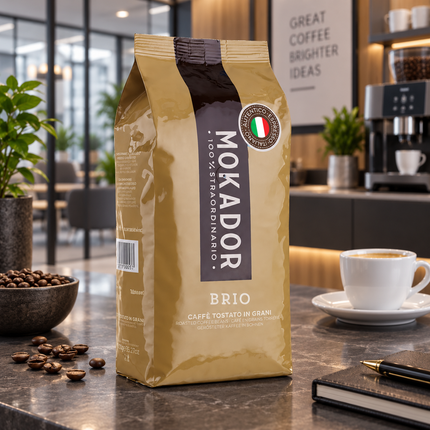 Mokador Brio 60/40 1 kg Kaffeebohnen mit intensivem Aroma und cremigem Geschmack