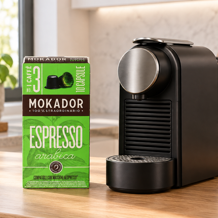 Mokador Espresso 100 % Arabica mit 100 Nespresso* kompatiblen Kapseln für aromatischen Espresso