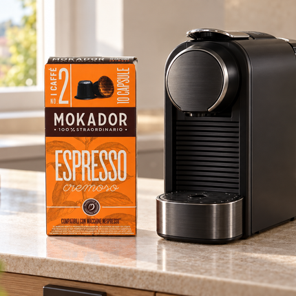 Mokador Cremoso mit 100 Nespresso* Original kompatiblen Kapseln für cremigen Espresso mit dichter Crema