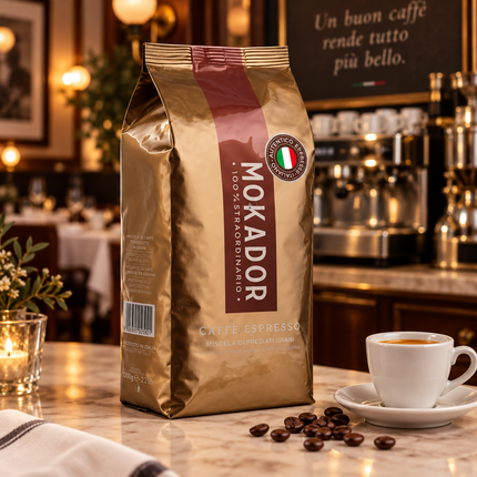 Mokador Espresso Oro 90/10 1 kg Kaffeebohnen mit ausgewogenem Aroma und samtiger Crema