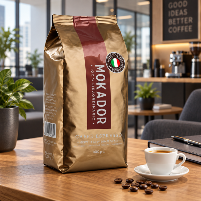 Mokador Espresso Oro 90/10 Kaffeebohnen in der originalen 1-kg-Verpackung