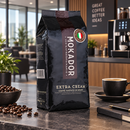 Mokador Extra Cream 70/30 Kaffeebohnen in der originalen 1-kg-Verpackung