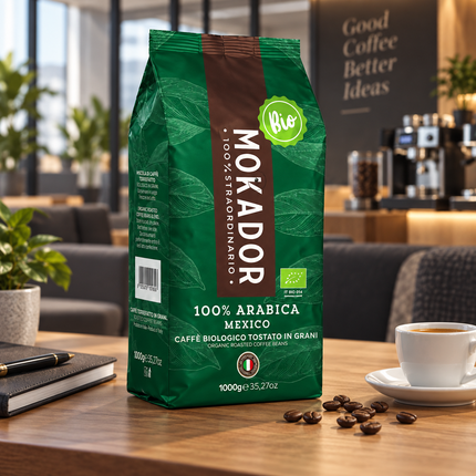 Mokador Mexico Bio 100 % Arabica Kaffeebohnen in der originalen 1-kg-Verpackung